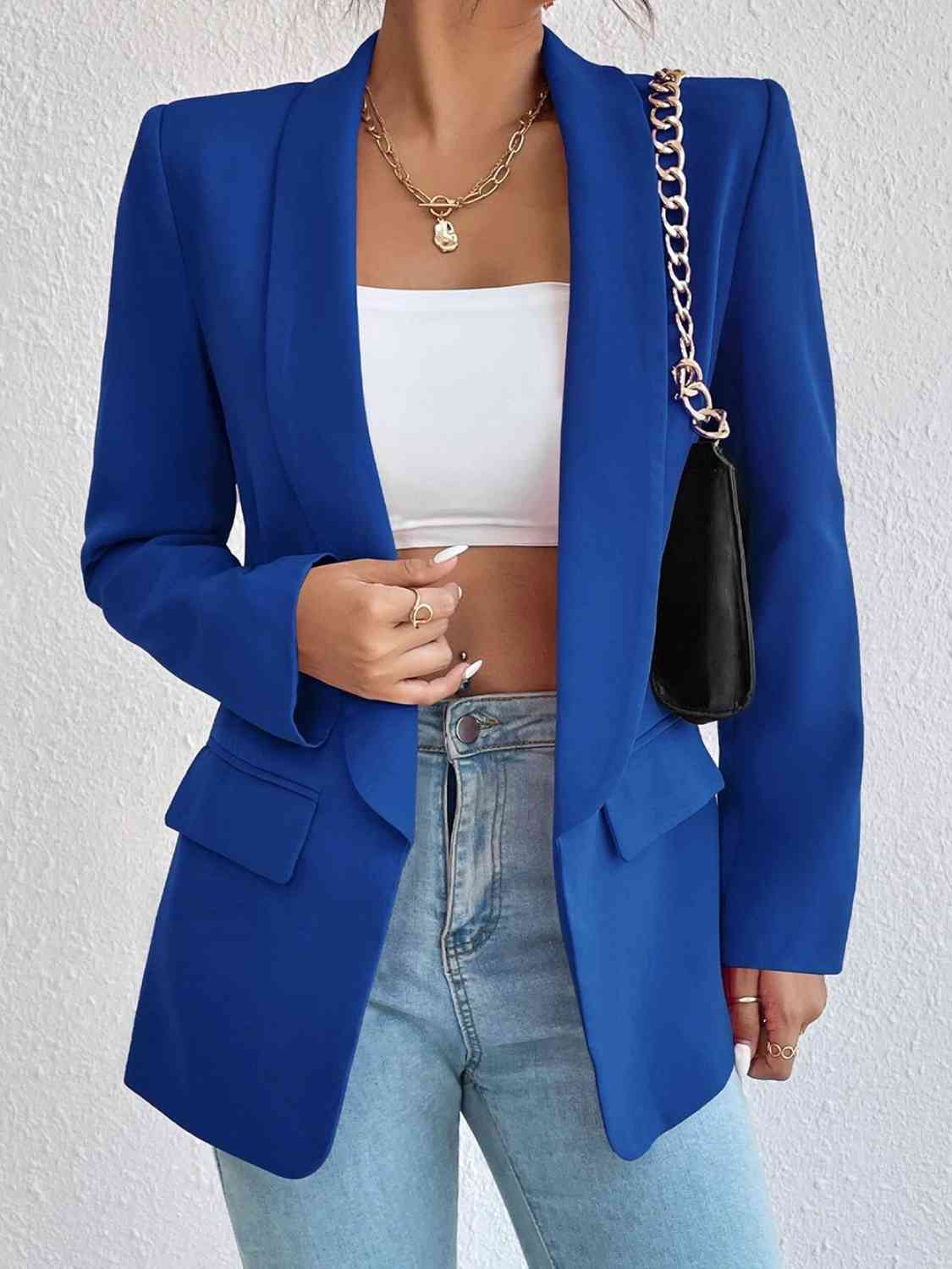 Shawl Collar Long Sleeve Blazer